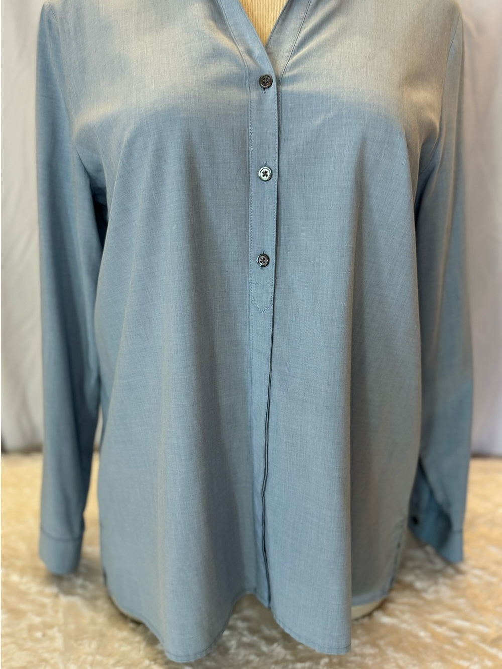 J.Jill Blue Button-Up Rayon Blend Shirt in Size Large, NWOT - Picture 4 of 13